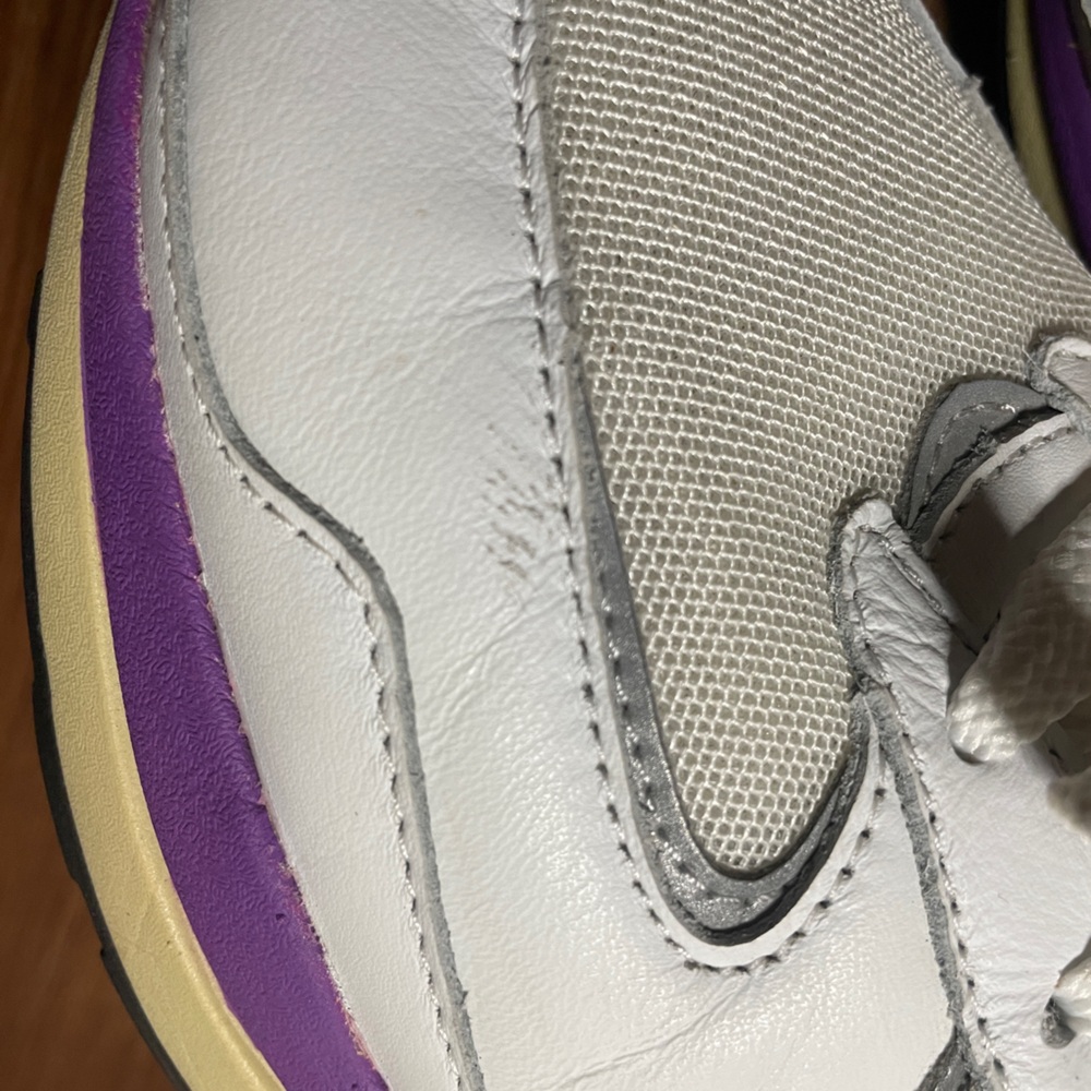 New Balance White Sneakers with Purple, Red, Yellow & Green Accents - Picture 8 of 11